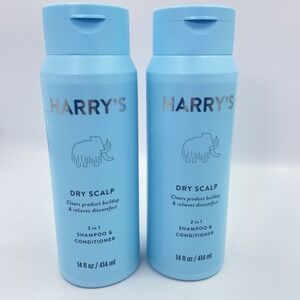 TWO Harry's Dry Scalp‎ 2 in 1 Shampoo & Conditioner Full Size 14 Oz Each NEW